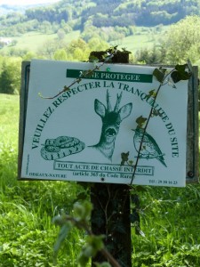 Ancien panneau zone protégée Oiseaux Nature