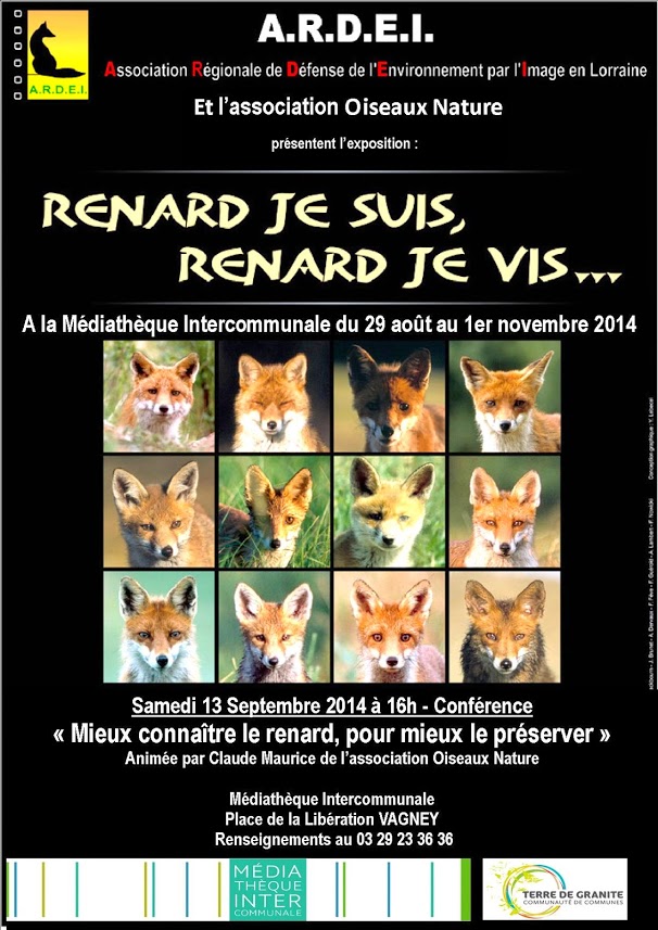 Affiche Renard Exposition-Conférence Vagney 2014