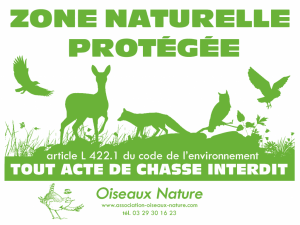 Panneau zone naturelle protégée - Association Oiseaux Nature