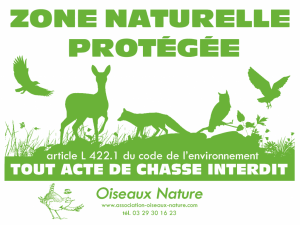 Panneau zone naturelle protégée - Oiseaux Nature