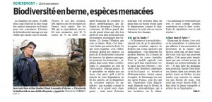 Biodiversité en berne espèces menacées - Vosges Matin 17-02-2017