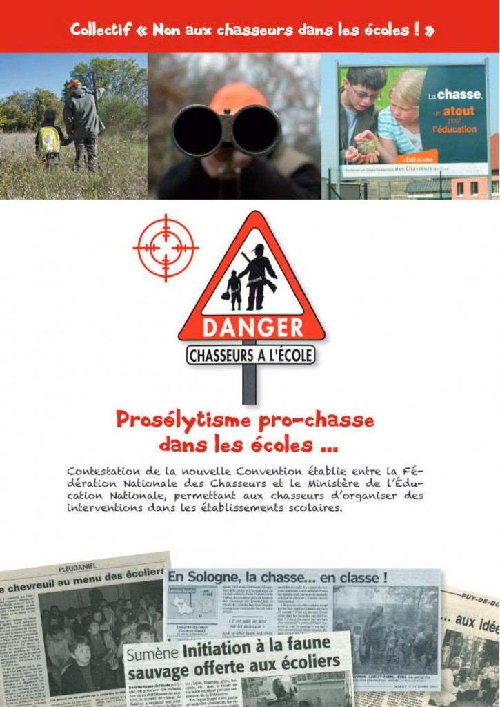 Non aux chasseurs dans les écoles - 2015