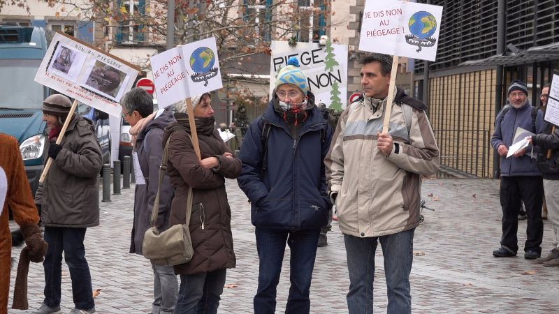 Manifestation contre le piégeage