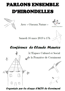 Parlons ensemble d'hirondelles, 16 mars 2019 à Cornimont