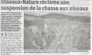 Oiseaux Nature réclame une suspension de la chasse aux oiseaux - Vosges Matin 26-08-2019