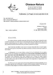 Lettre de Oiseaux Nature 02-01-2020 au préfet des Vosges concernant le dérangement des trétraonidés-1