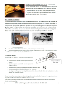 Le piégeage une pratique cruelle pour nos animaux SVPA2-2015
