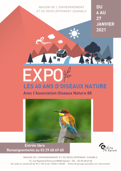 Affiche Maison de l'environnement Expo photos nature 40 ans janvier 2021