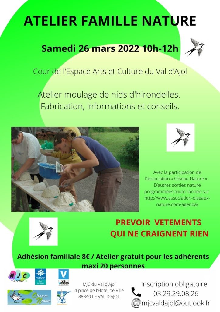 Atelier fabrication de nichoirs pour hirondelles au Val d'Ajol 26-03-2022