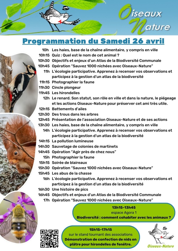 EBRA-Programme Oiseaux Nature Samedi 26 avril 2025