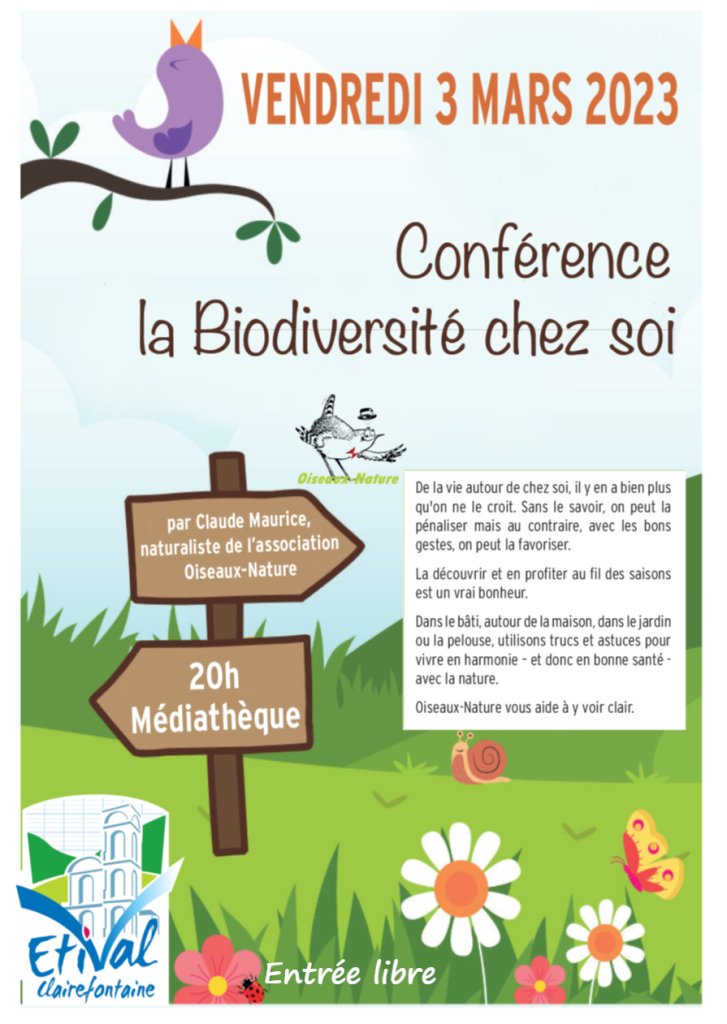 Conférence Oiseaux Nature Etival Clairefontaine 03-03-2023